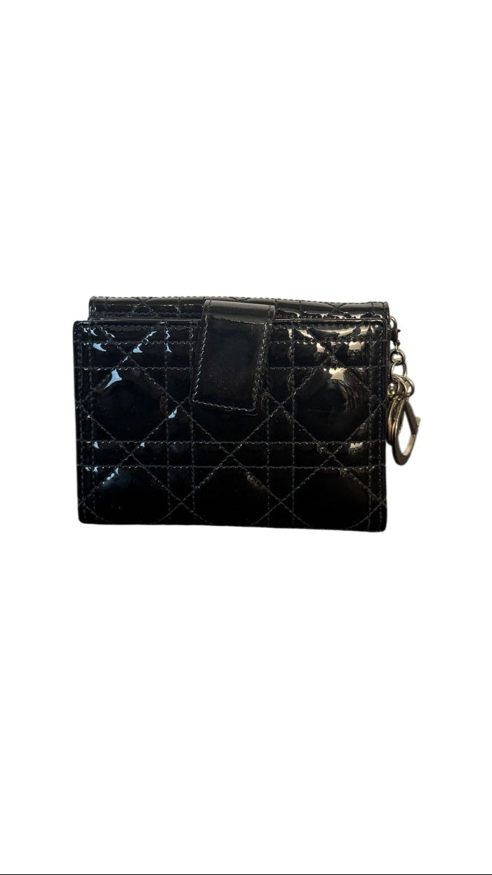 Dior Lady Dior Patent Leather Wallet