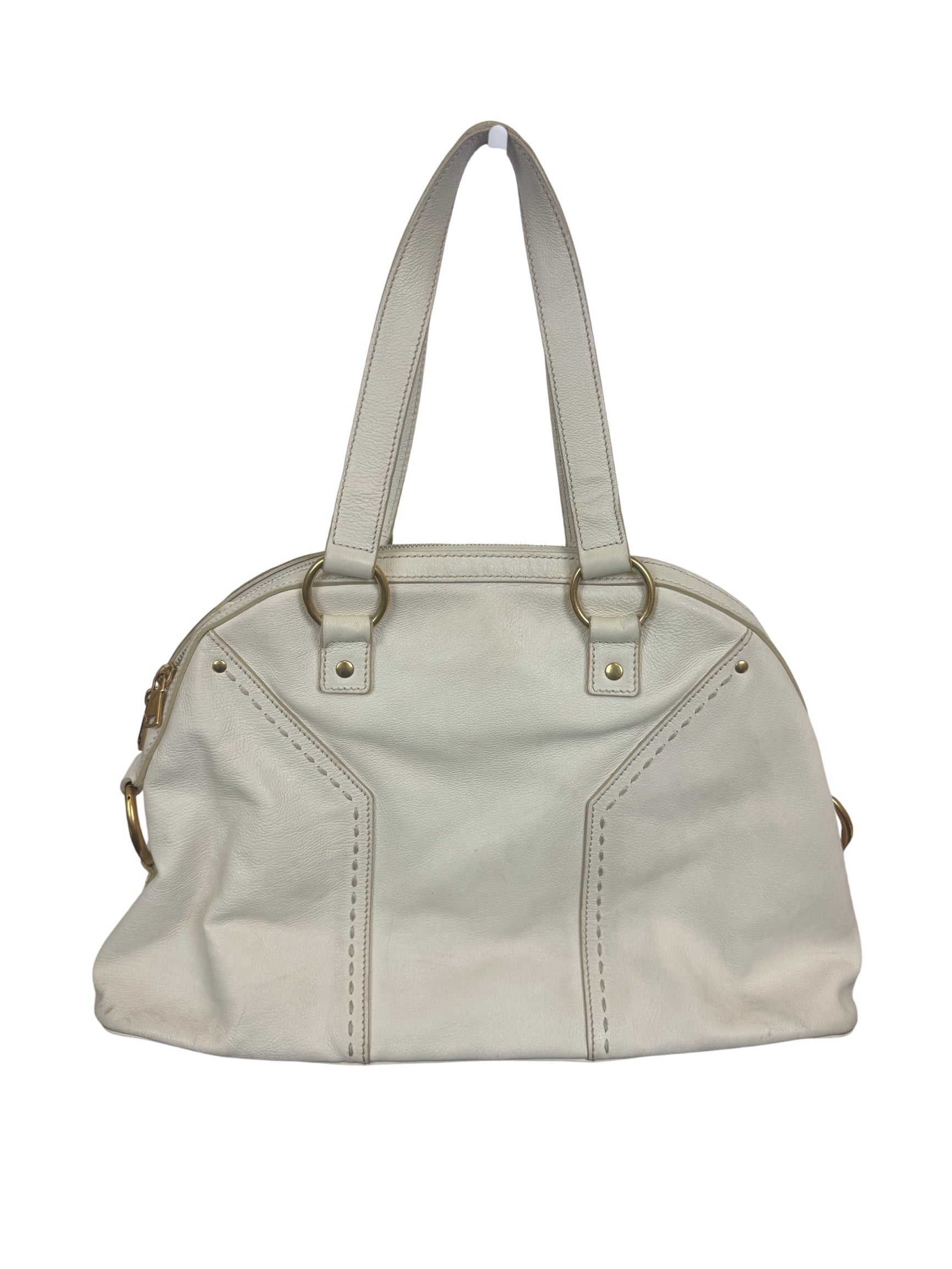 Saint Laurent Muse White Leather Satchel