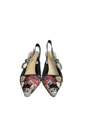 Christian Dior J'Adior Embroidered Floral Slingback Pumps
