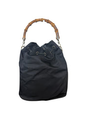 Vintage Gucci Bamboo Nylon Bucket Bag