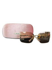 Miu Miu SMU54Y Pink and Rose Gold Metal Aube Sunglasses