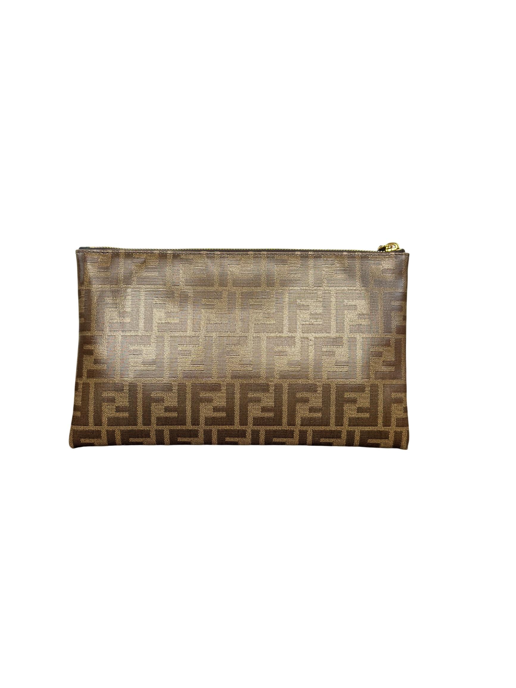 Fendi  Flat Zucca Baguette Medium Pouch