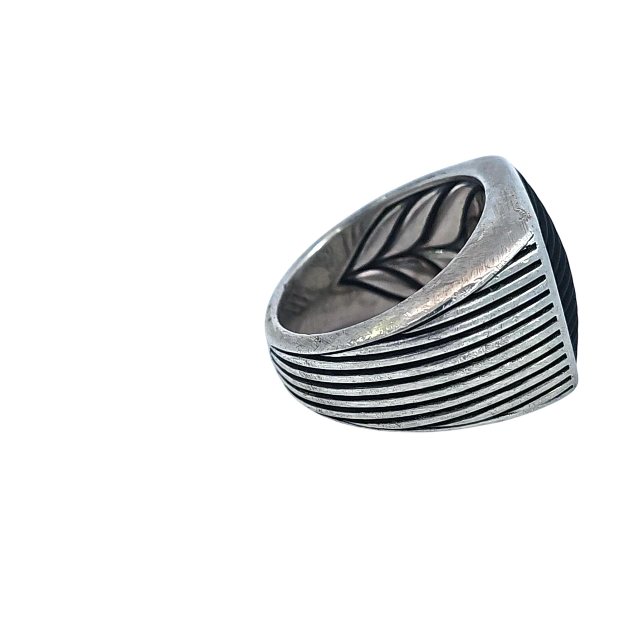 David Yurman Royal Cord Sterling Silver Onyx Signet Ring