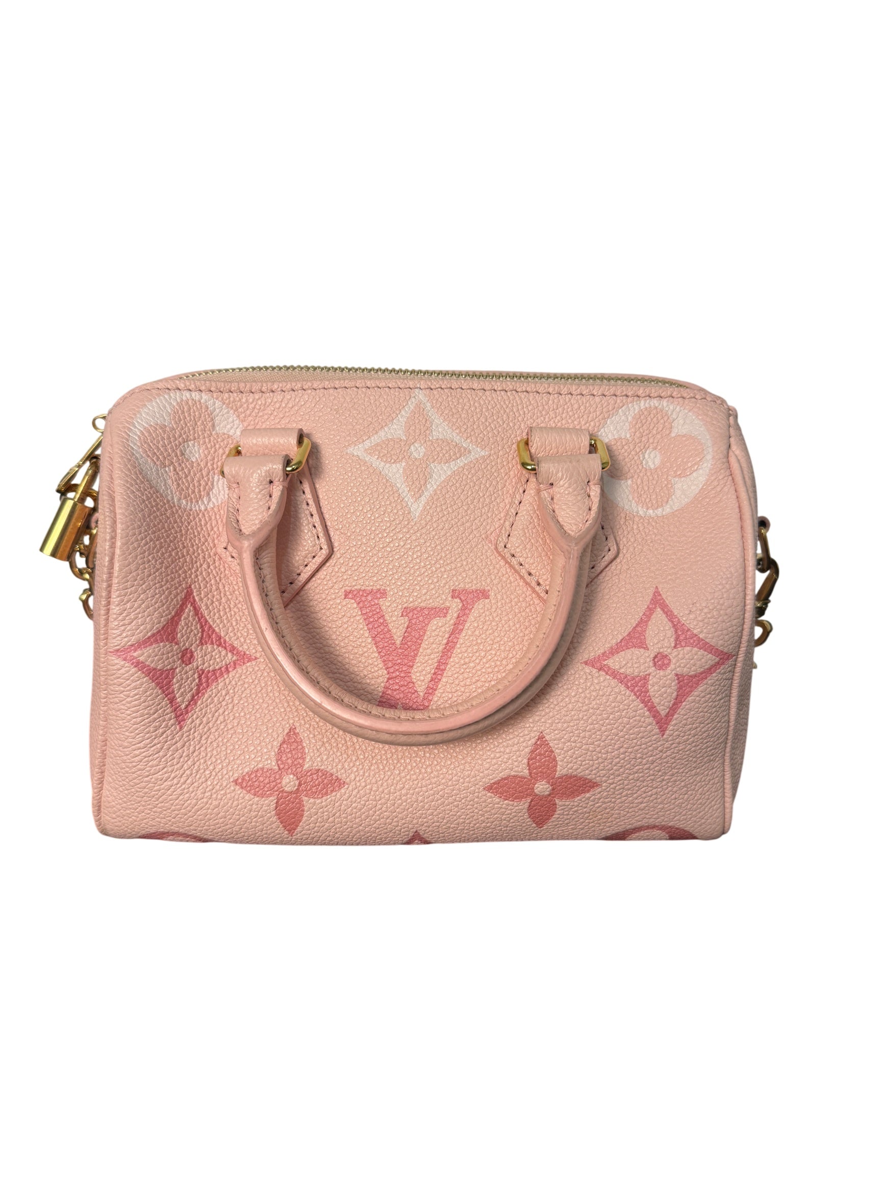 Louis Vuitton Monogram Pink Empreinte Giant Speedy 20