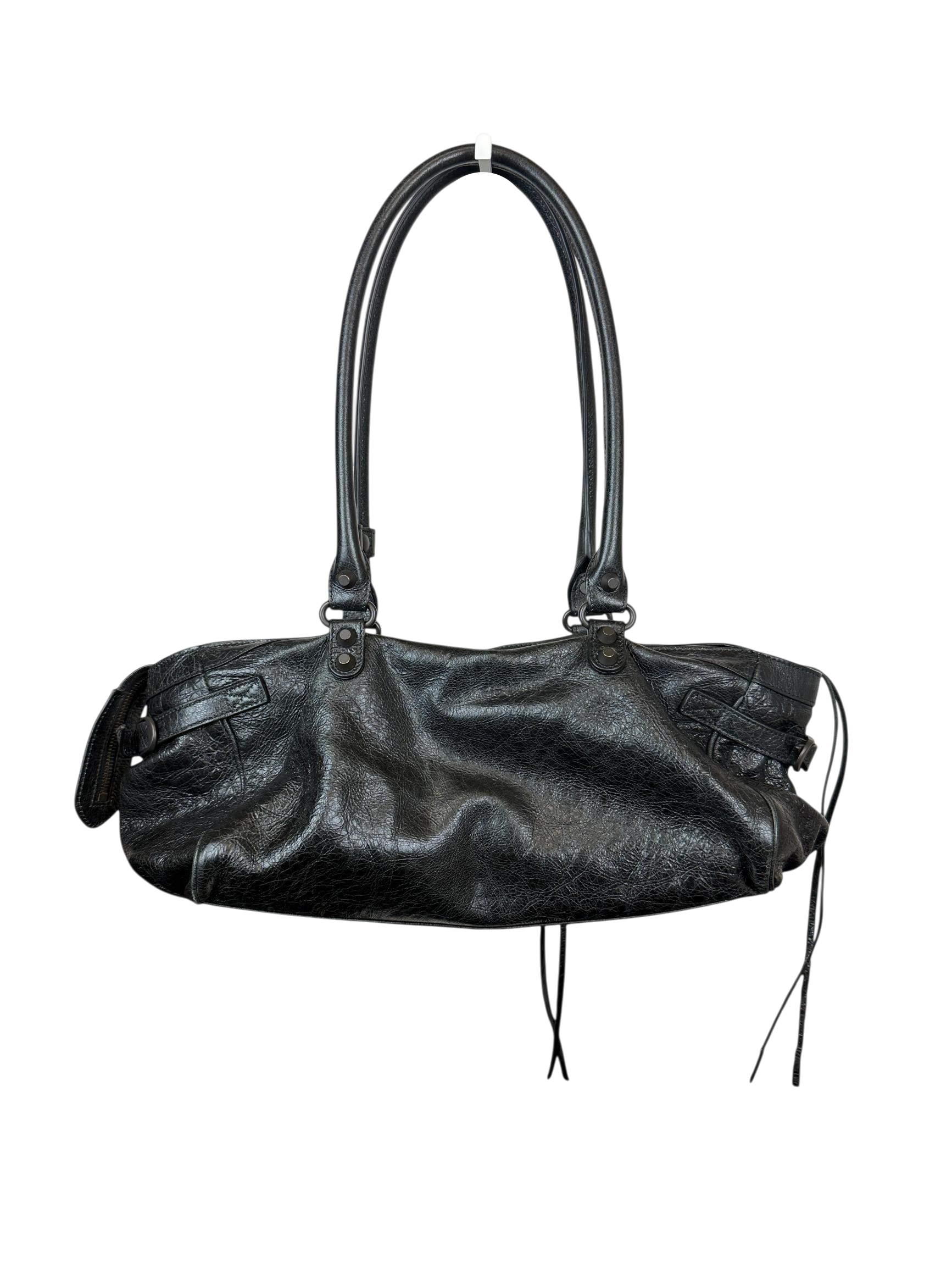 Balenciaga Le City East-West Black Leather Shoulder Bag