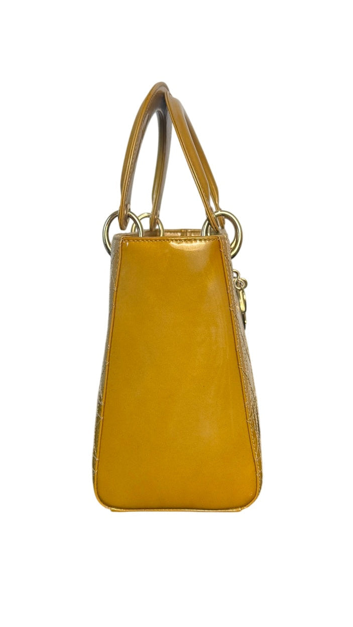 Dior Lady Dior Medium Patent Leather Handbag