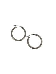 10k White Gold Medium Hoops