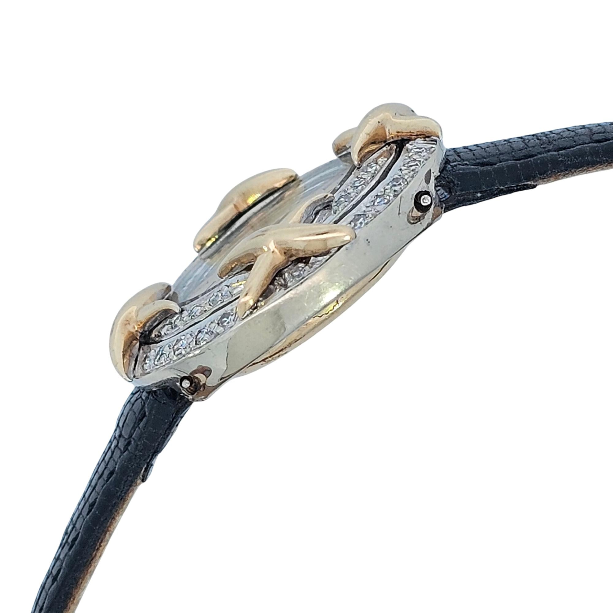 Lucien Piccard 14K Gold & Diamond Vintage Gold Dial C6062