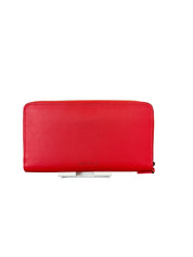 Versace Red Leather LA Medusa Long Zipped Wallet