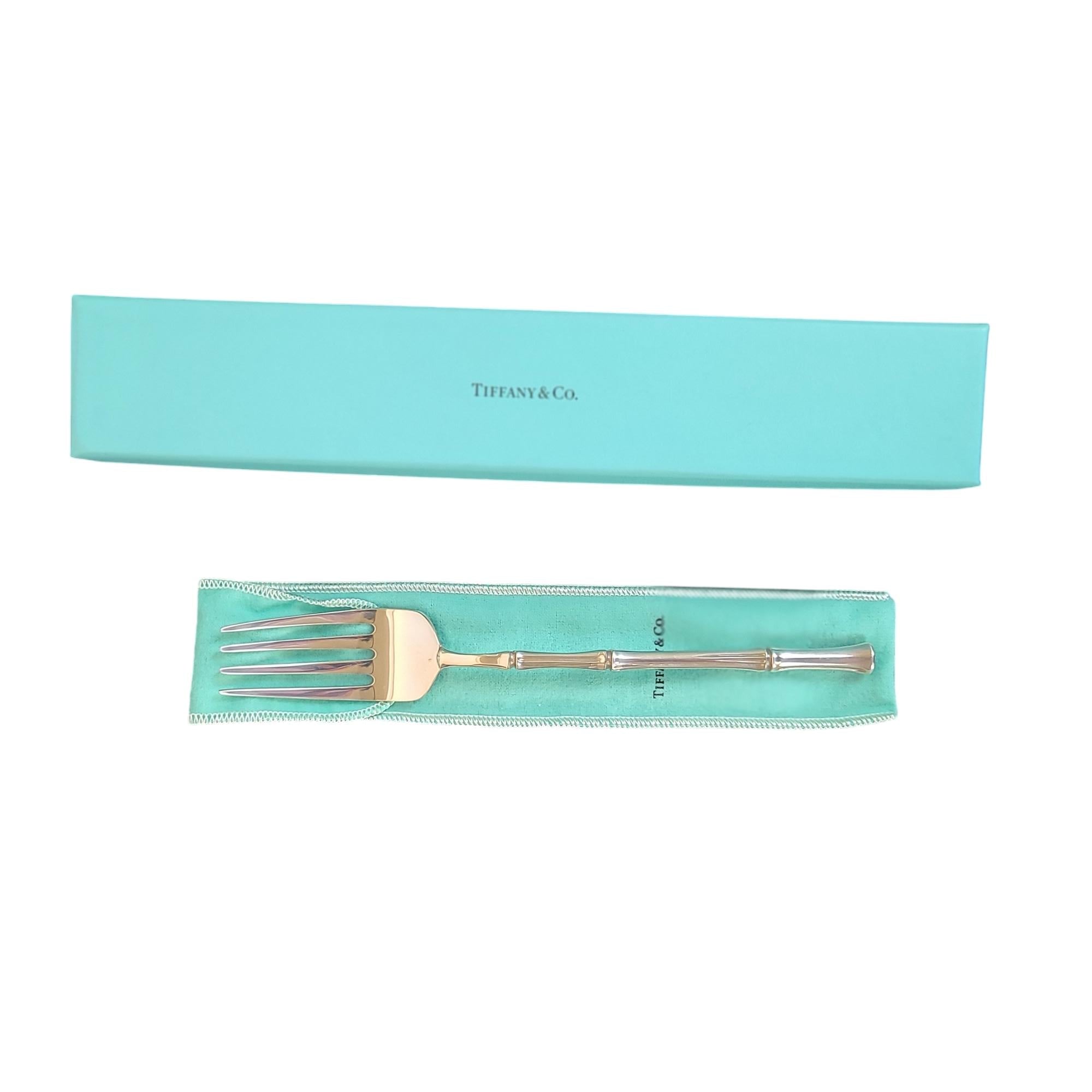 Tiffany & Co. Sterling Silver Bamboo Pattern Serving Fork with Original Blue Box