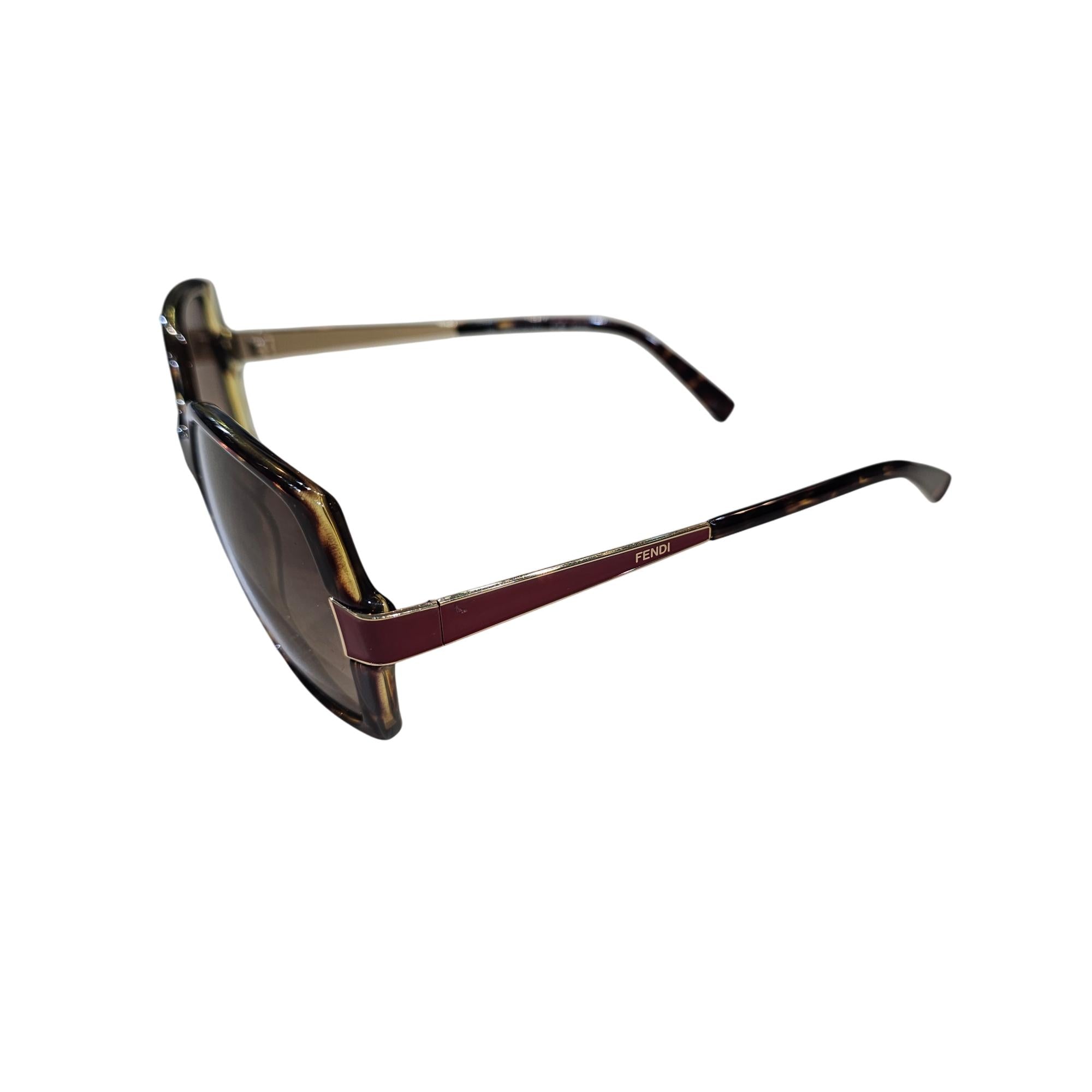 Fendi FS5330 Tortoiseshell Oversized Square Frame Sunglasses