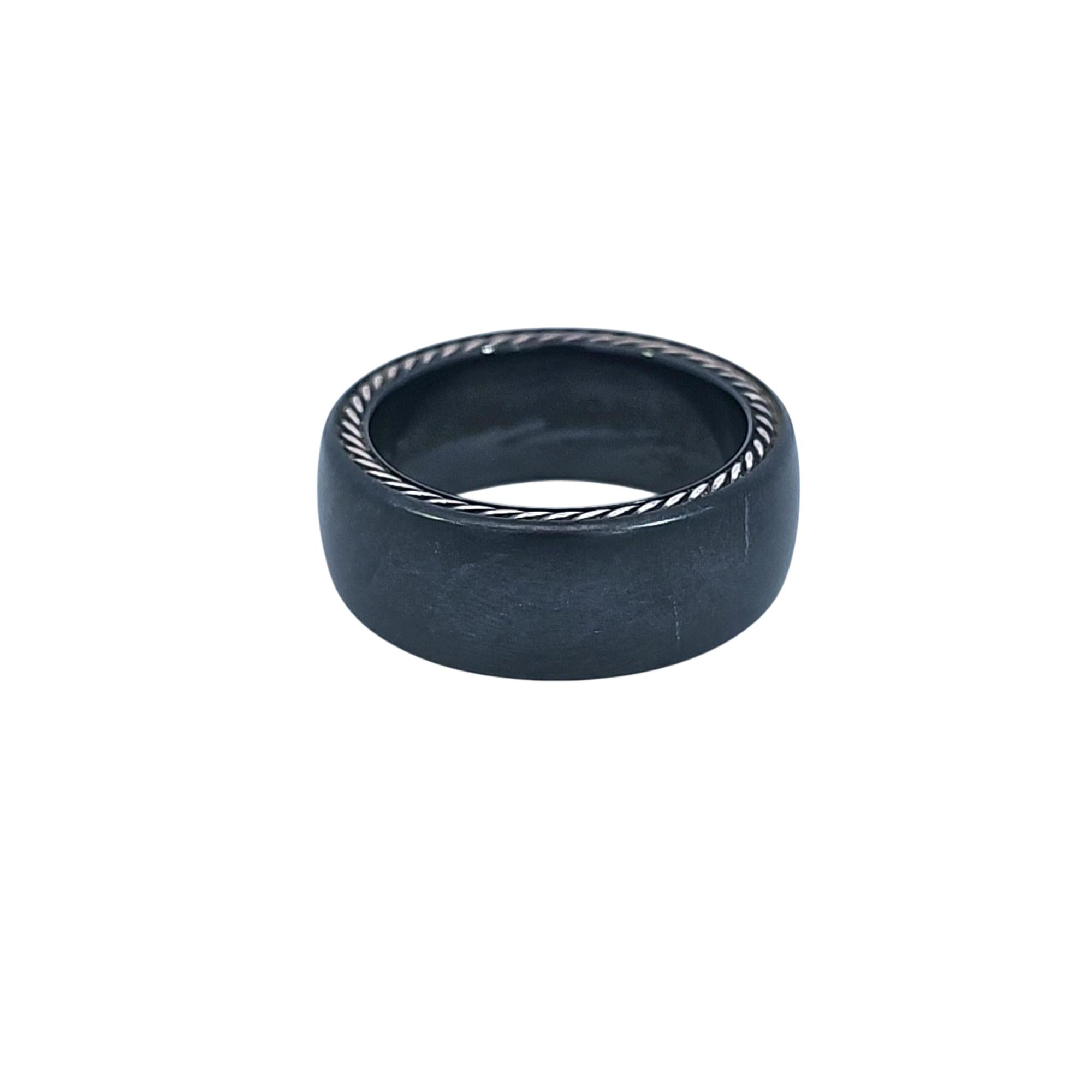 David Yurman Streamline® Ring in Black Titanium & Sterling Silver