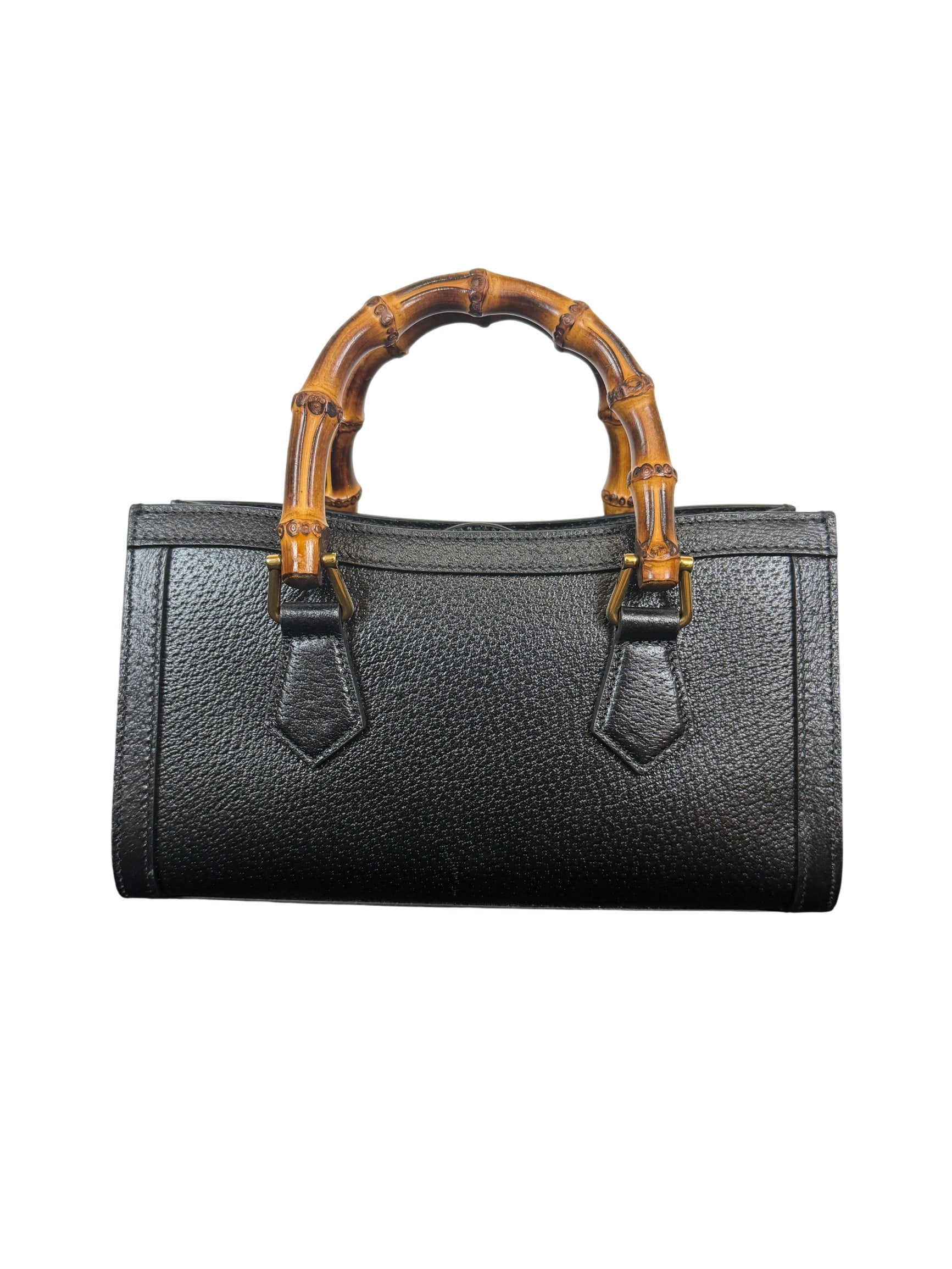 Gucci Diana East West Black Leather and Bamboo Handle Tote Bag