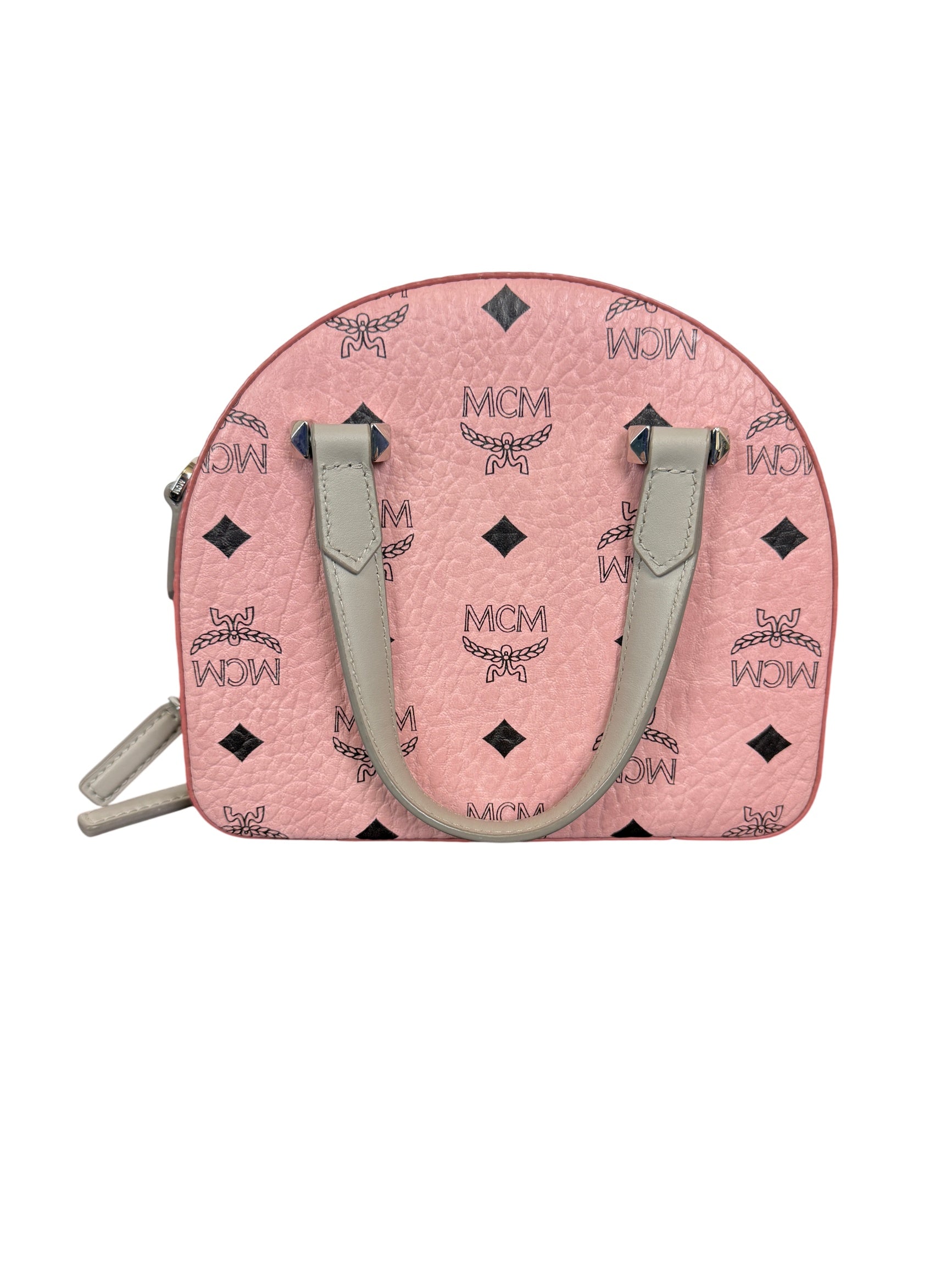 MCM Pink Visetos Dome Crossbody Bag