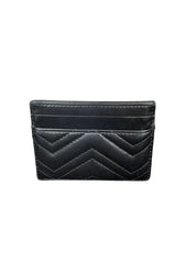 Gucci GG Marmont Black Matelassé Leather Card Case Holder