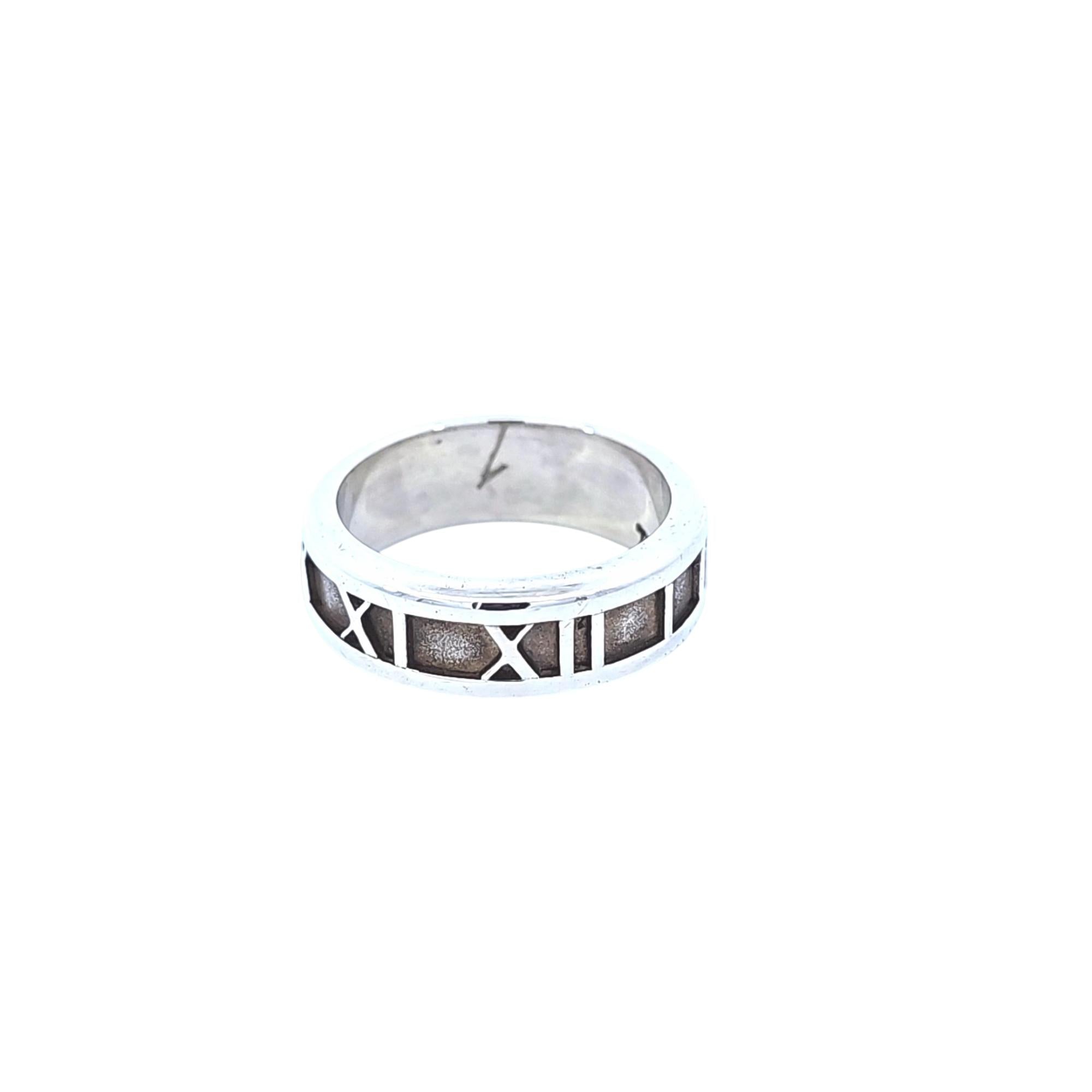 Tiffany & Co. Atlas Roman Numeral Sterling Silver Ring