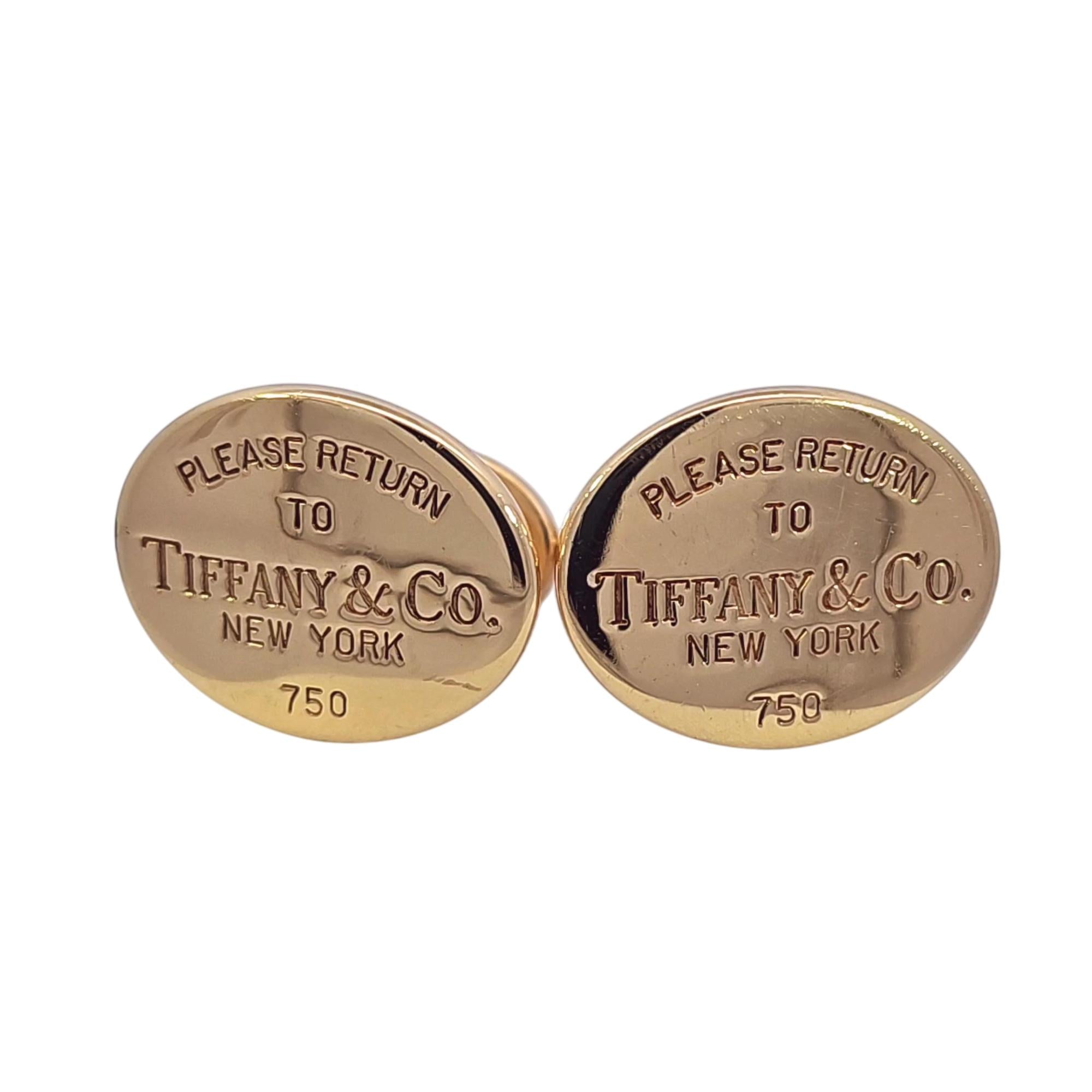 Tiffany & Co. 'Return to Tiffany' 18K Yellow Gold Cufflinks
