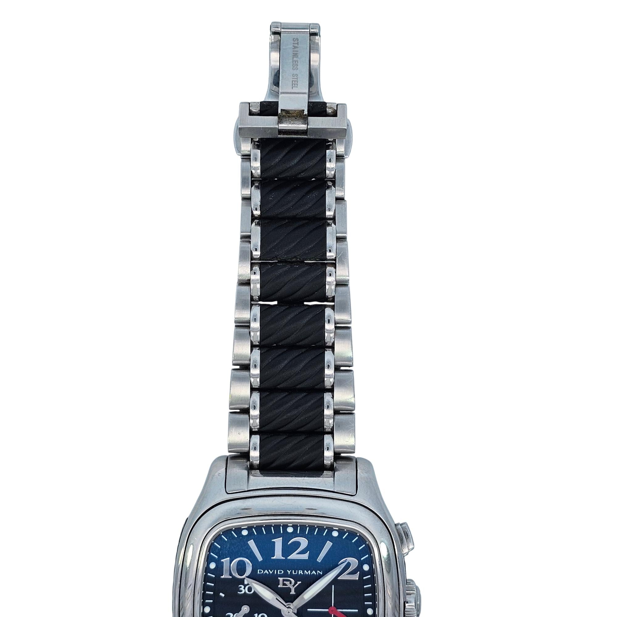 David Yurman Belmont Chronograph 42mm SS Black Dial T305-CST