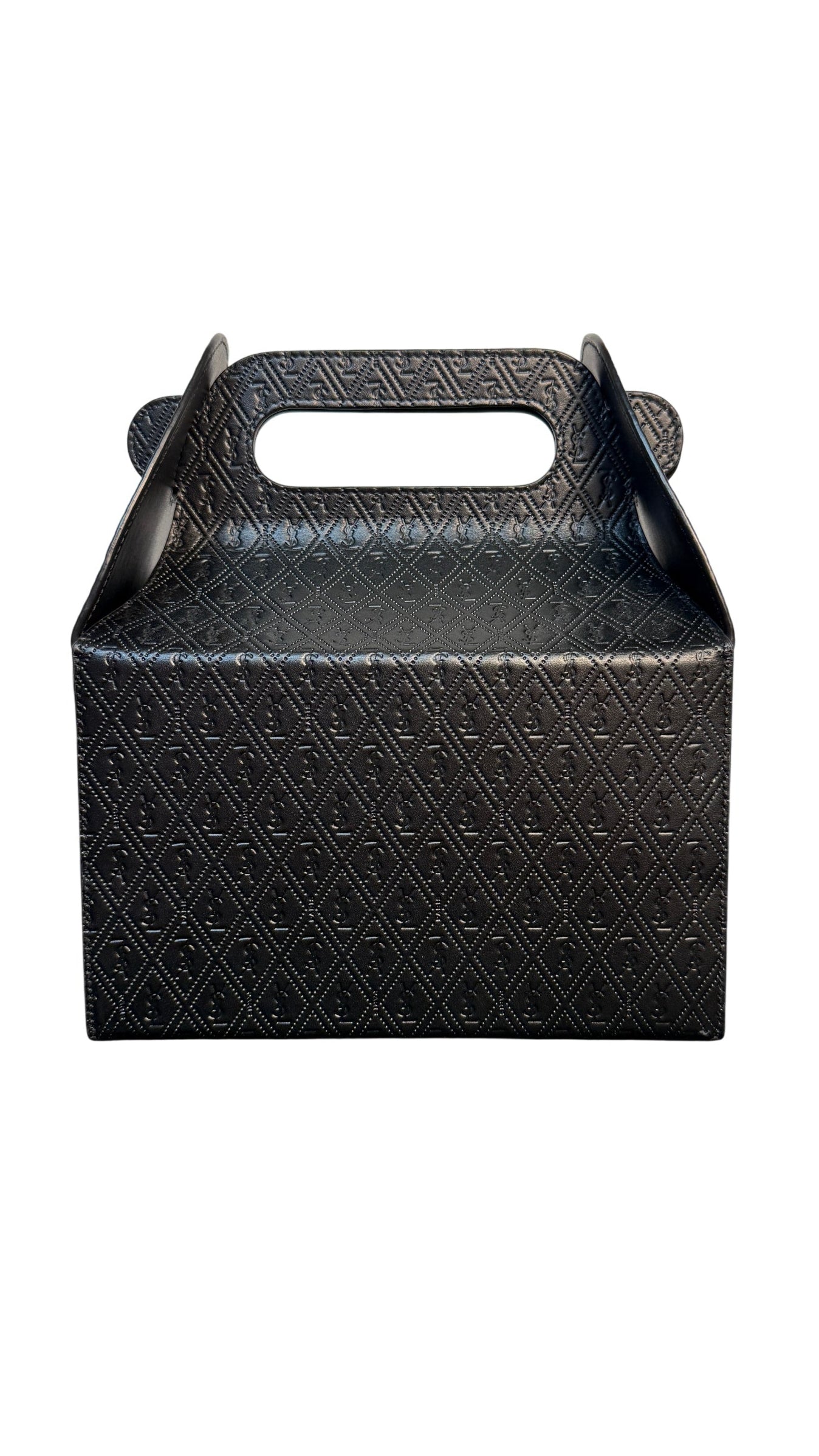 Saint Laurent Take-Away Box Bag in Black Leather