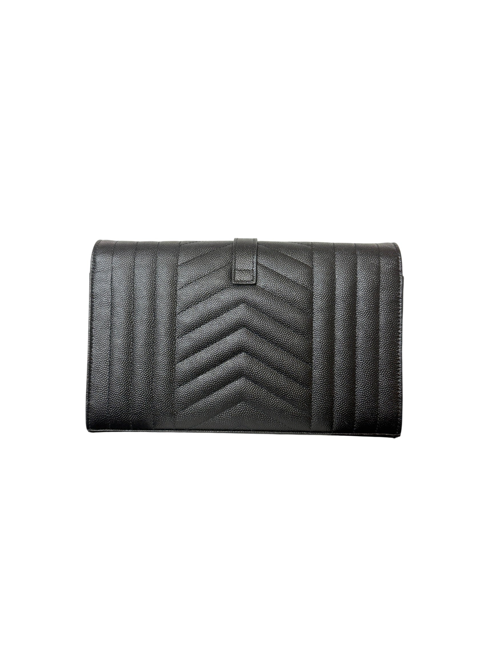 Saint Laurent Envelope Triquilt YSL Monogram Wallet On Chain