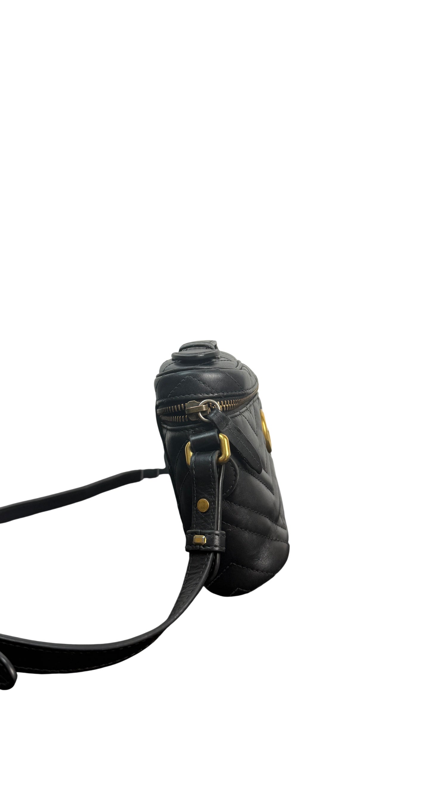 Gucci GG Marmont Mini Black Quilted Leather Crossbody Bag