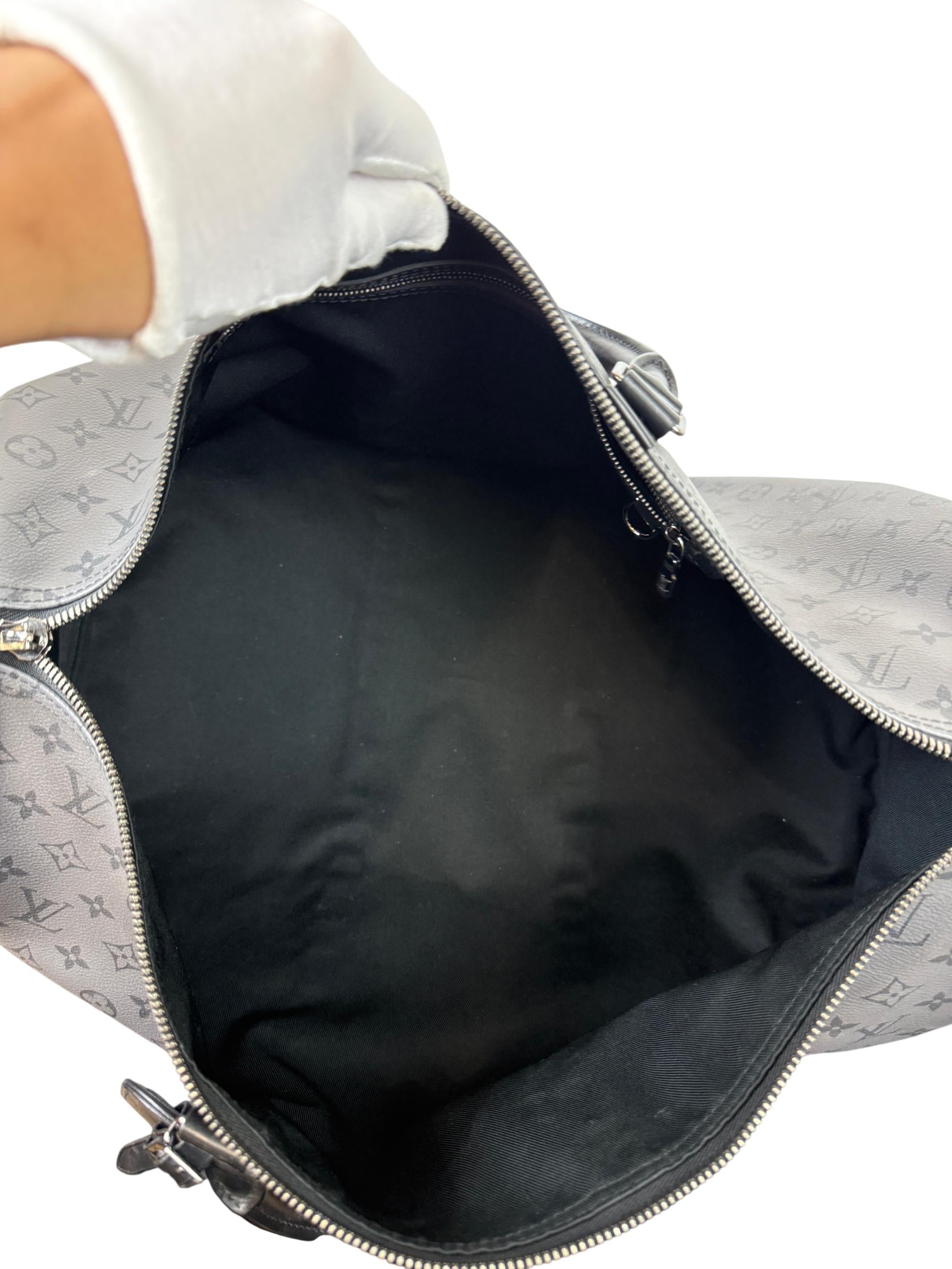 Louis Vuitton Keepall Bandoulière 50 Monogram Eclipse Duffle Bag