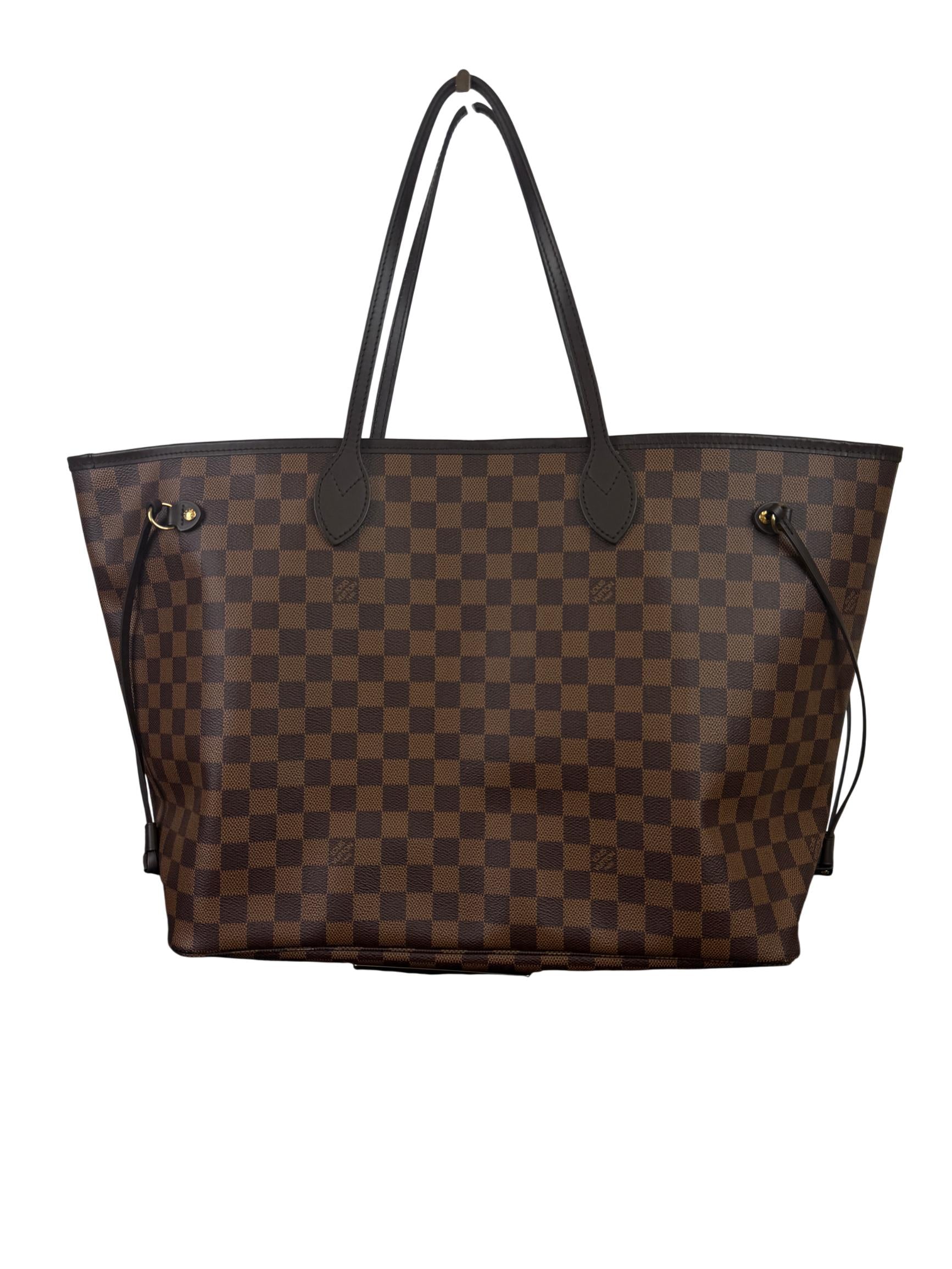 Louis Vuitton Neverfull GM Damier Ebene Canvas Large Tote Bag