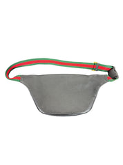 Gucci Black Leather Logo Belt Bag with Web Stripe