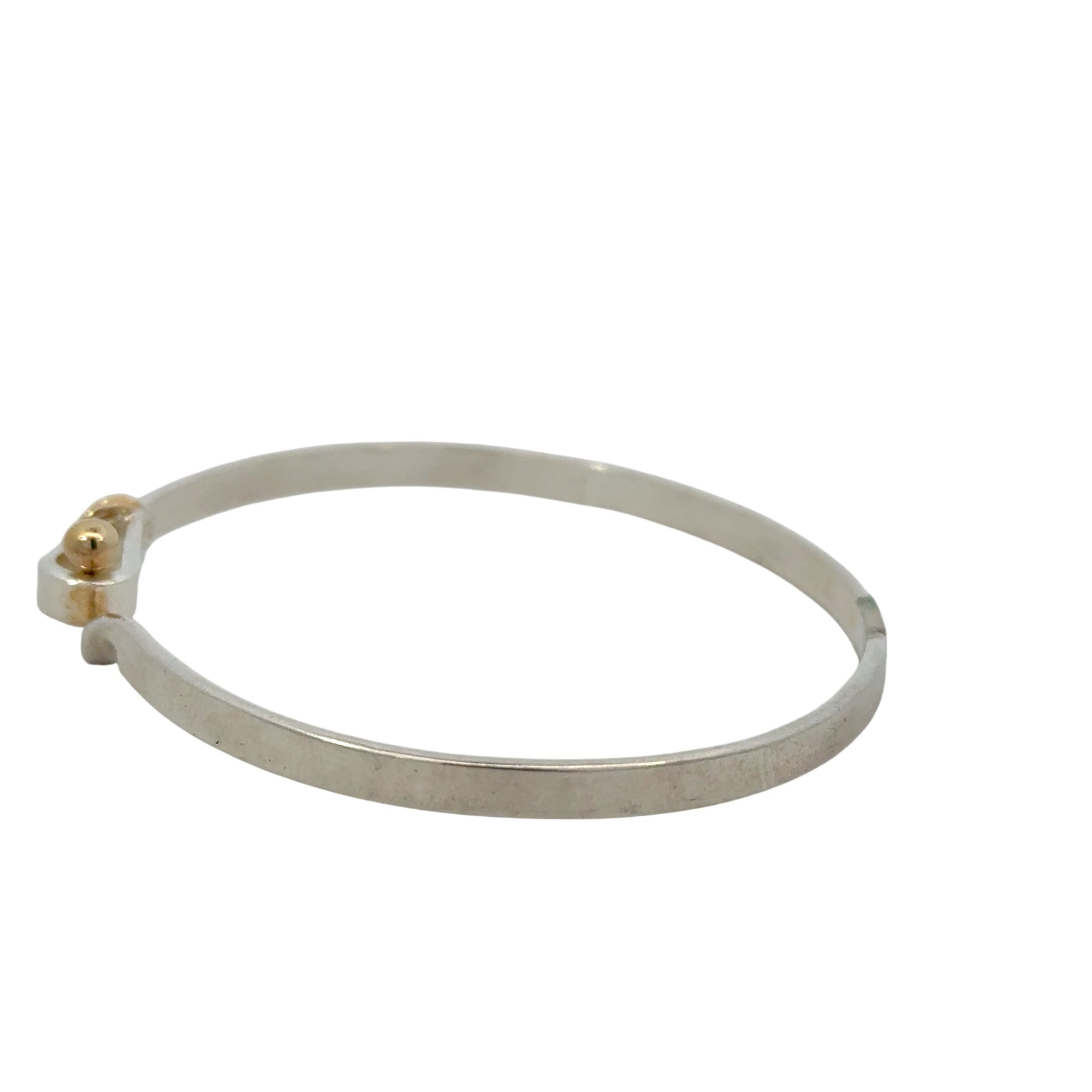 Sterling Silver and 18k Yellow Gold Hook and Eye Bangle Bracelet Tiffany & Co. 925, 18k