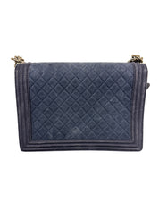 Chanel XL Boy Bag Blue Caviar Quilted Leather Shoulder Bag