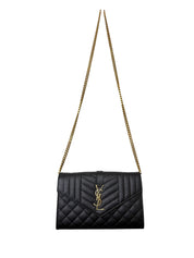 Saint Laurent Envelope Triquilt YSL Monogram Wallet On Chain