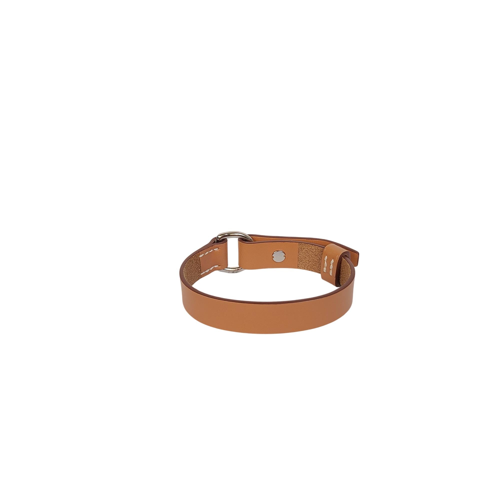 Hermès Nigel Leather Bracelet in Brown with Silver Hardware