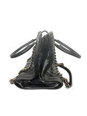 Chanel Boy Tote Bag Black Quilted Calfskin with Chain Straps