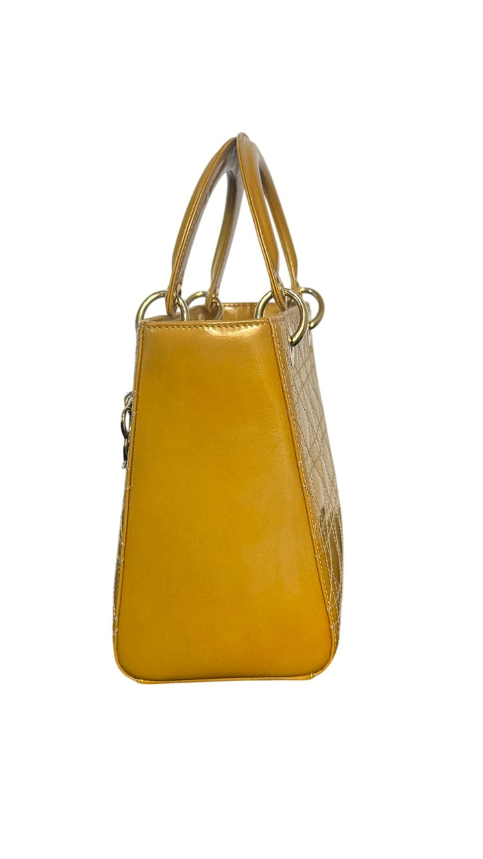 Dior Lady Dior Medium Patent Leather Handbag