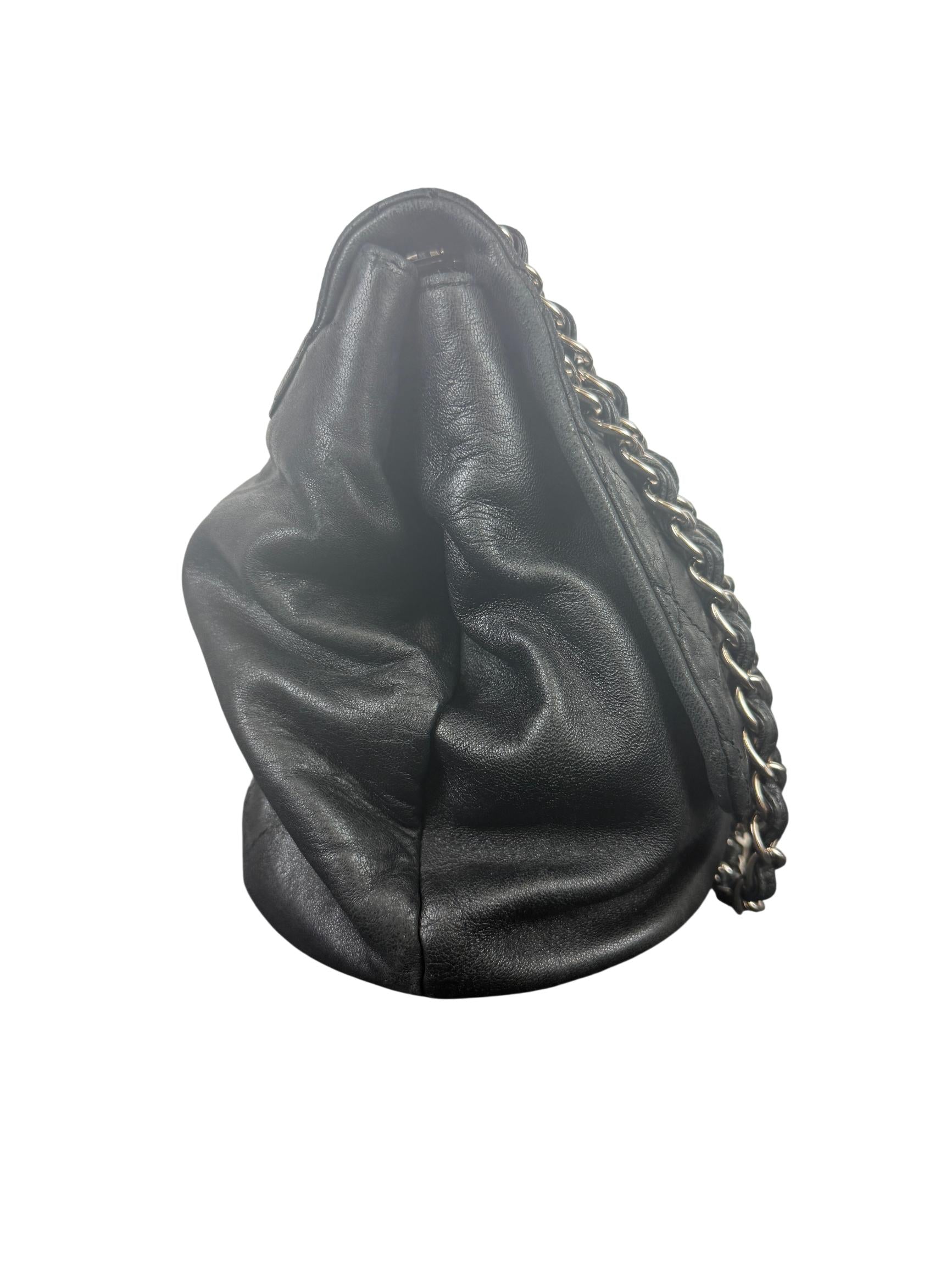 Chanel Black Quilted Calfskin Large Trianon Messenger Flap Bag