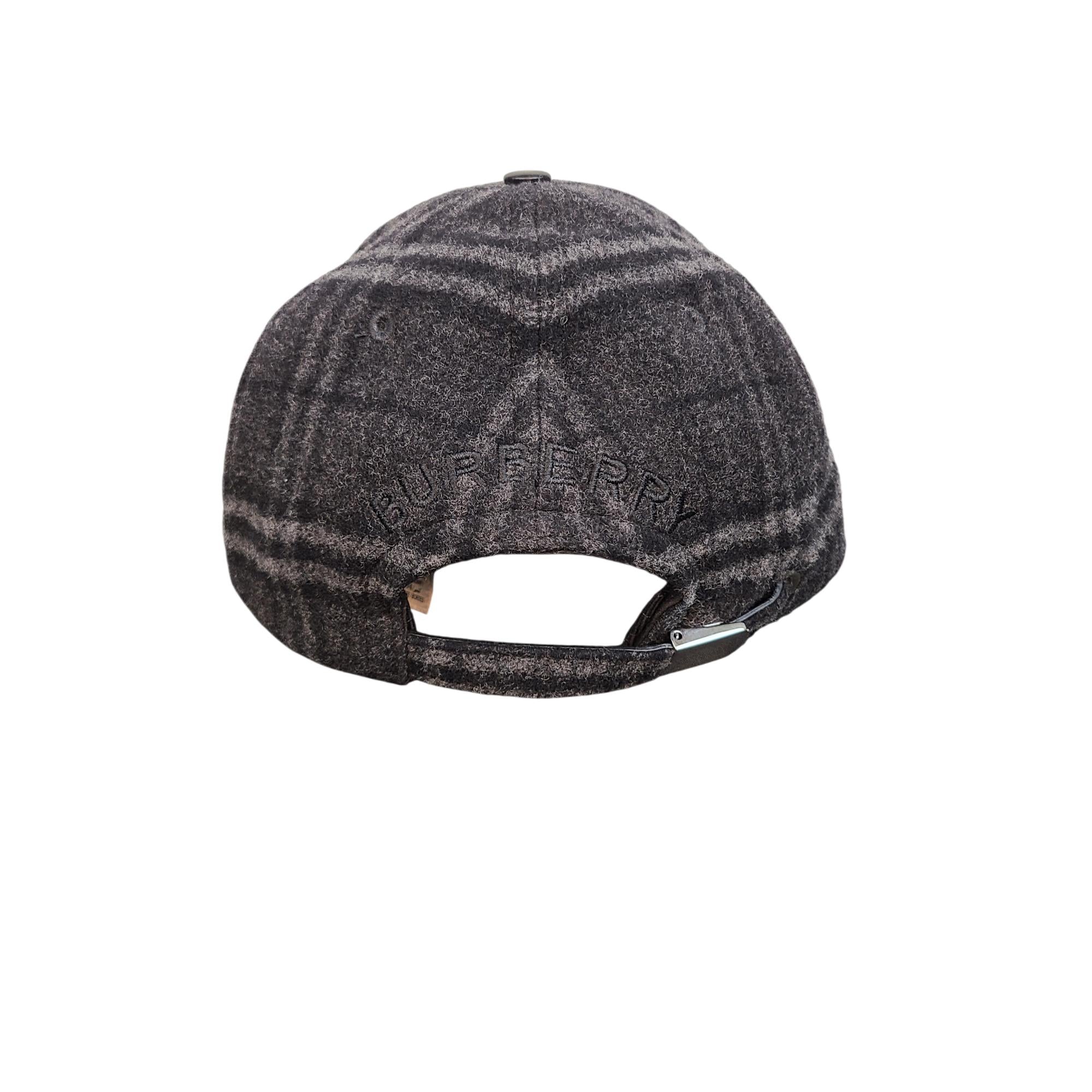 Burberry Wool Cashmere Check Baseball Cap