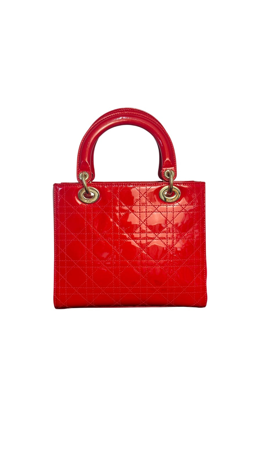 Dior Lady Dior Patent Leather Handbag