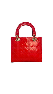 Dior Lady Dior Patent Leather Handbag