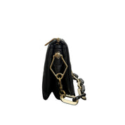 Louis Vuitton Coussin PM Black Lambskin Leather Shoulder Bag with Gold and Silver Chain Hardware