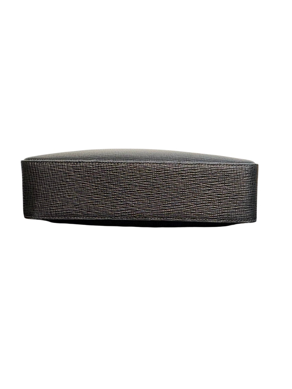 Salvatore Ferragamo Black Textured Leather Messenger Bag