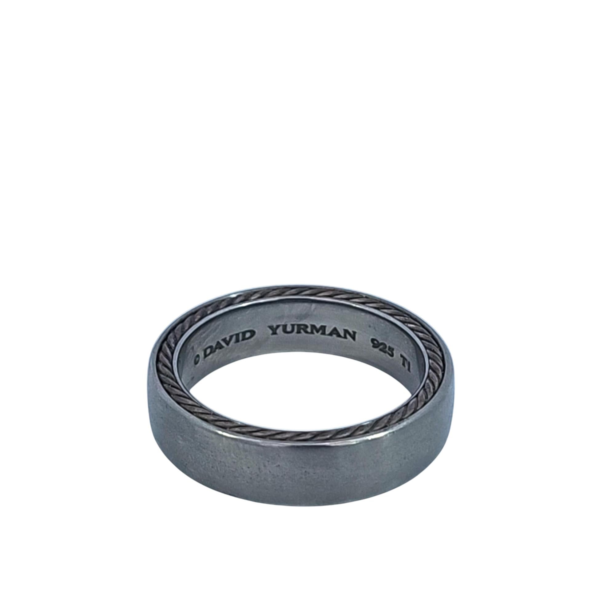 David Yurman Streamline® Ring in Gray Titanium & Sterling Silver