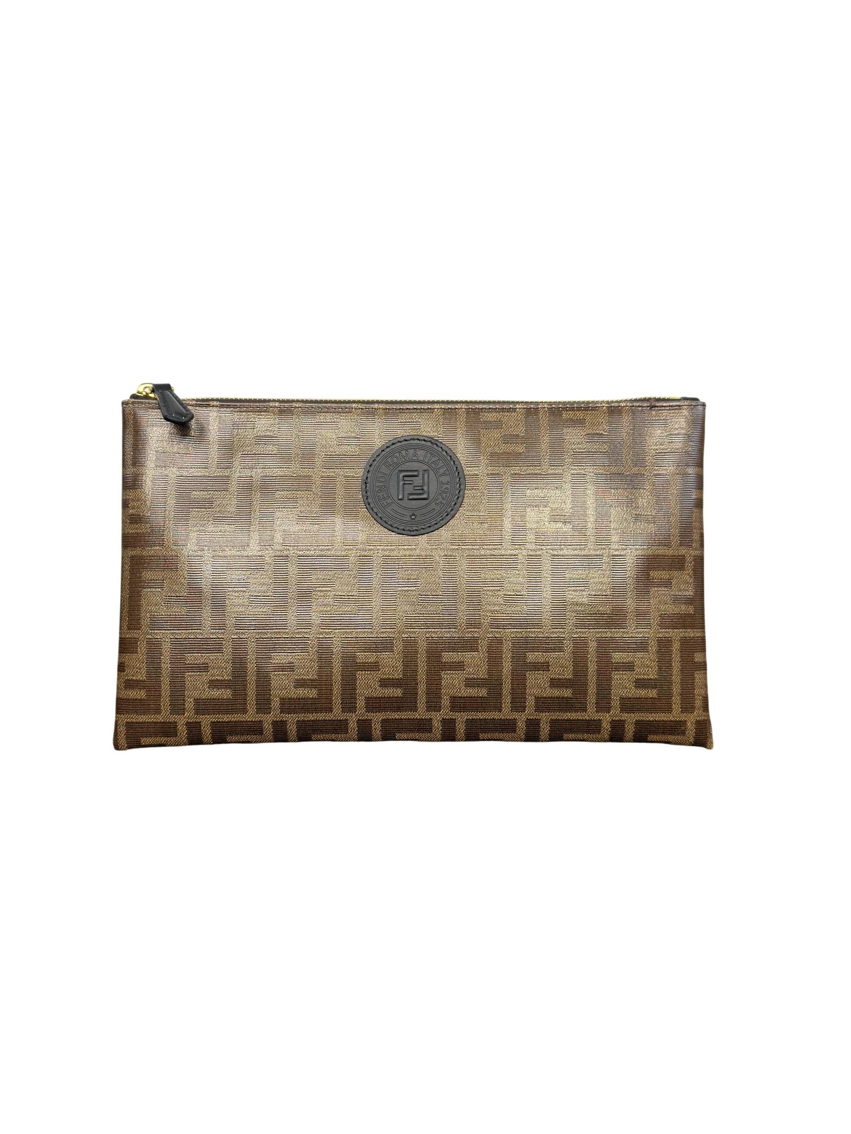 Fendi  Flat Zucca Baguette Medium Pouch