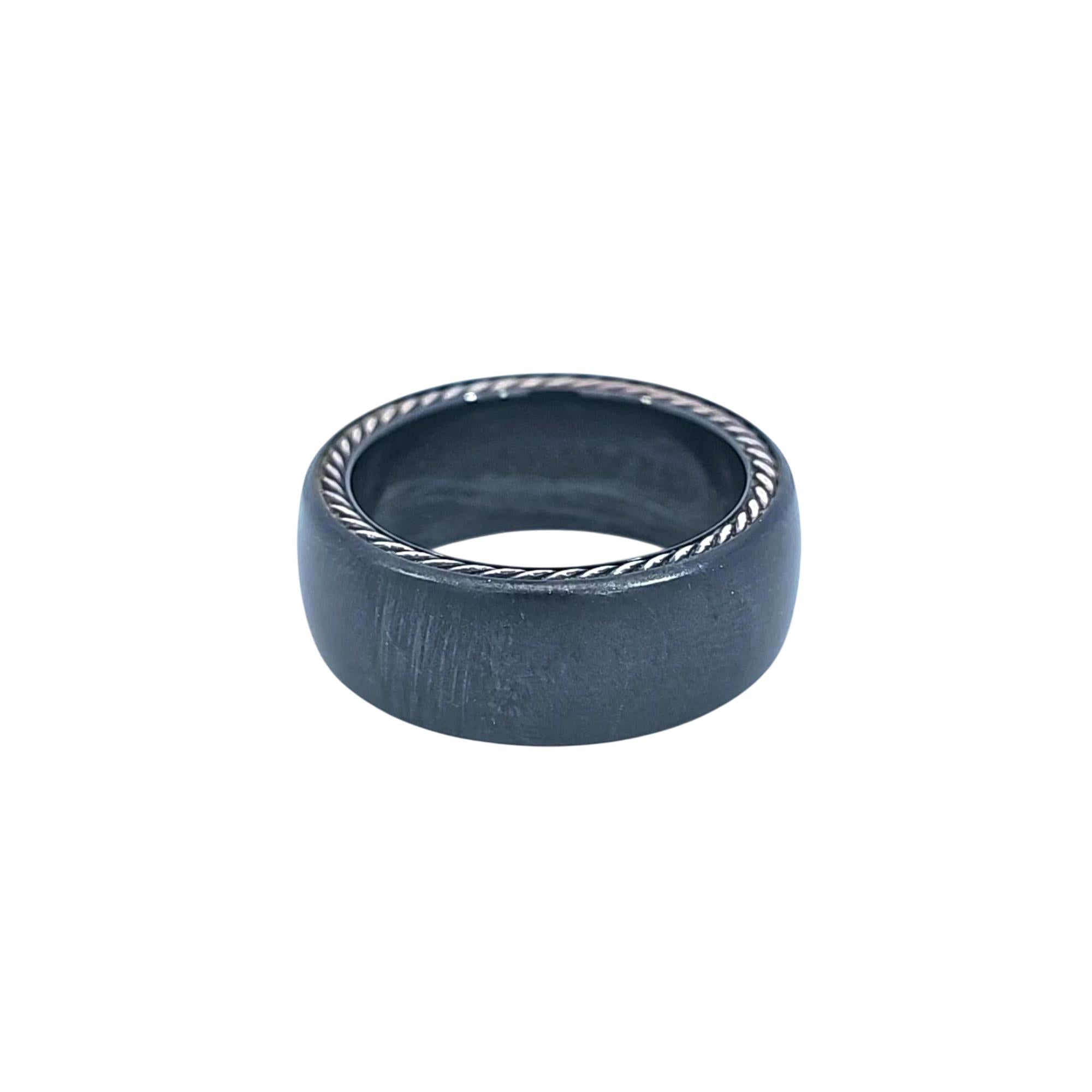 David Yurman Streamline® Ring in Black Titanium & Sterling Silver