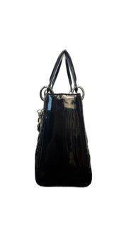 Dior Lady Dior Cannage Medium Patent Leather Handbag