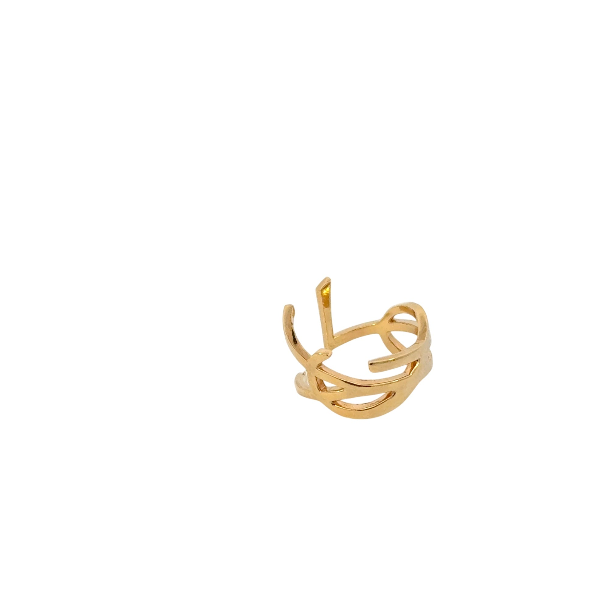 YSL Opyum Twist Gold-Tone Ring Saint Laurent Metal