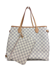 Louis Vuitton Neverfull GM Pochette Damier Azur Rose Ballerine