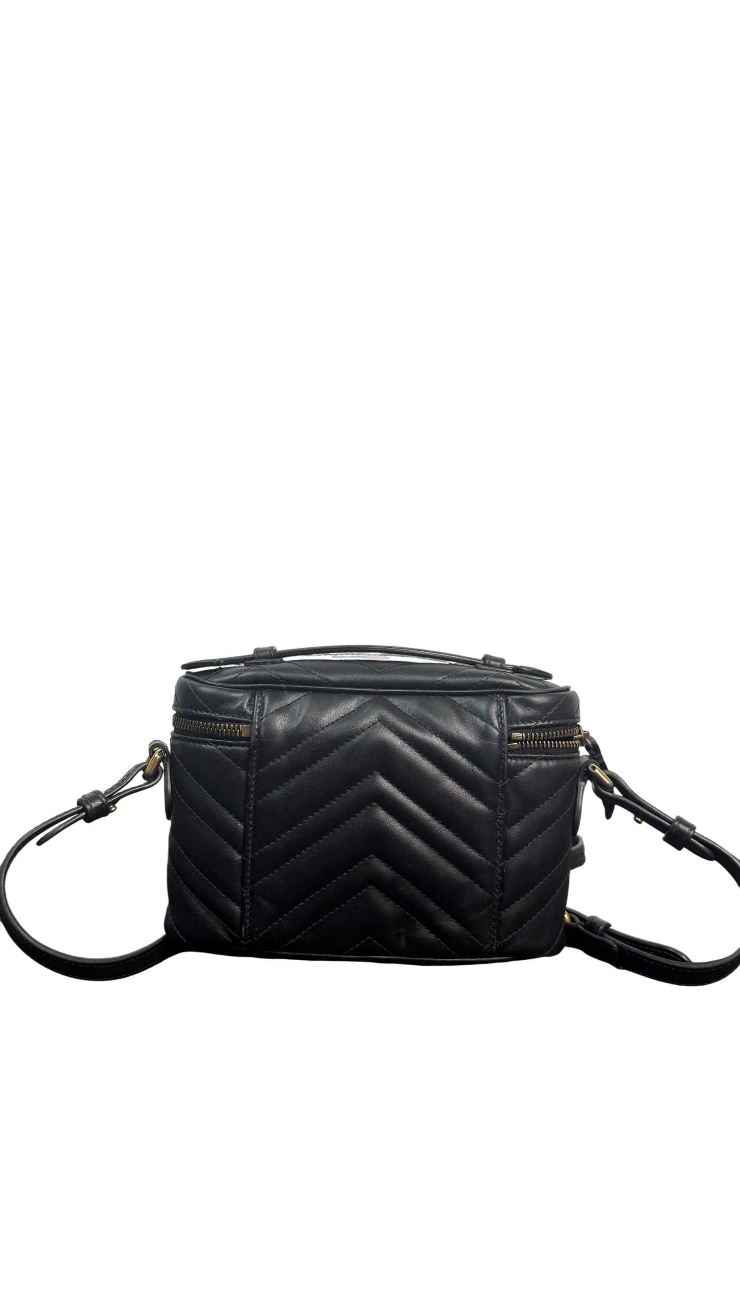 Gucci GG Marmont Mini Black Quilted Leather Crossbody Bag