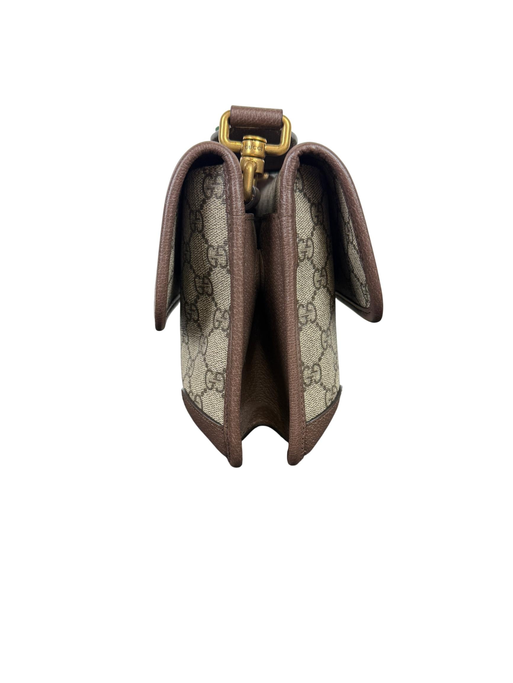 Gucci GG Supreme Monogram Web Small Neo Vintage Double Flap Bag
