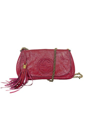 Gucci Soho Raspberry Leather Chain Flap Shoulder Bag