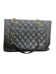 Chanel Grand Shopping Tote in Black Caviar Leather with Gold Hardware